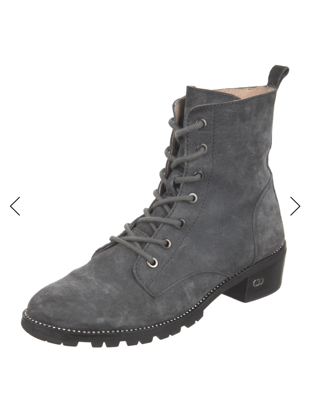 Dior Gray Suede Lace-Up Ankle Boot